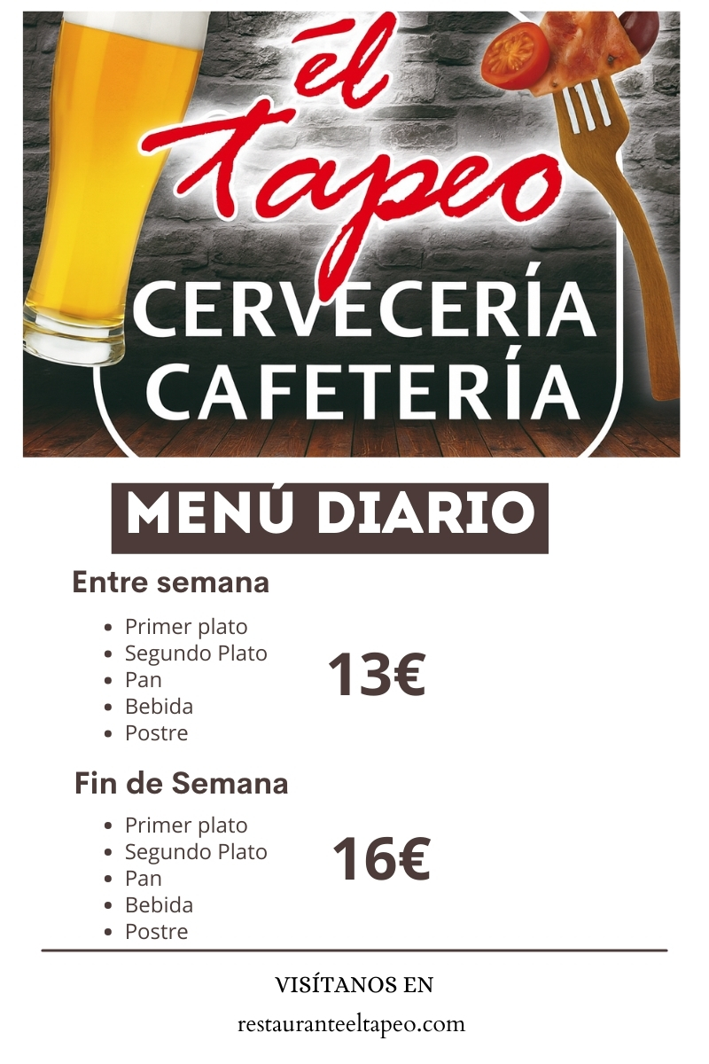 menú diario restaurante el tapeo